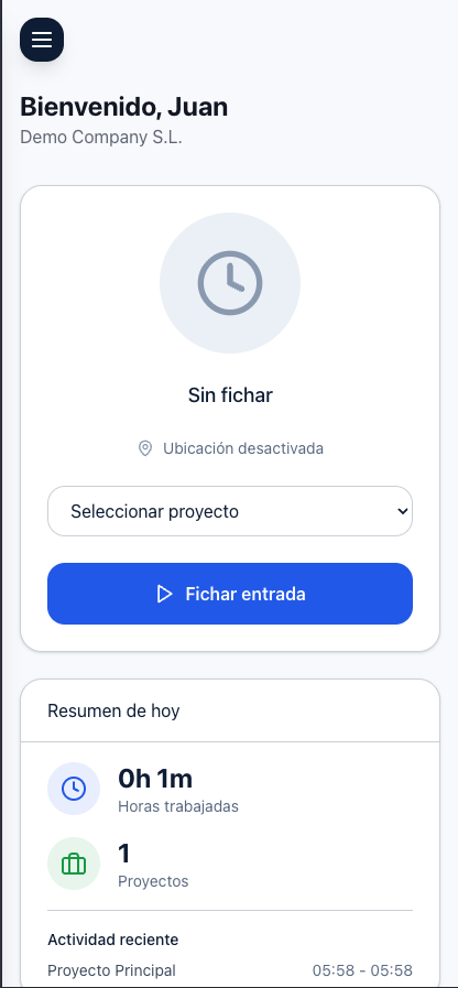 App de fichaje para trabajadores